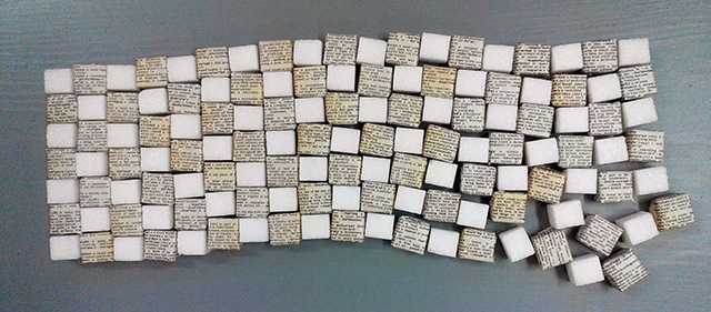 Eaves-dropping, book art by Thurle Wright