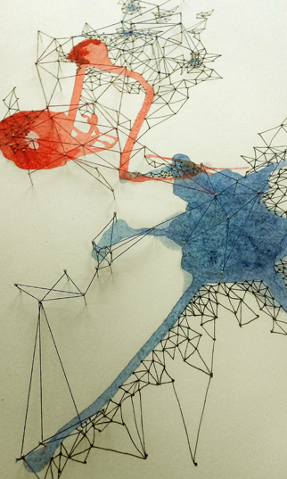 Thinking I and II, book art by Thurle Wright